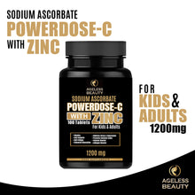 Load image into Gallery viewer, Powerdose- C Sodium Ascorbate Vitamins with Zinc | For Kids &amp; Adult