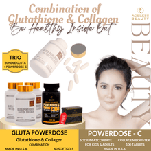 Load image into Gallery viewer, TRIO GLUTA + FREE 1 TRIO SERUM + FREE 1 POWERDOSE - C + FREE 1 COLLAGEN SOAP + FREE 1 VIRGIN AGAIN SOAP (PROMO UNTIL FEB.29)