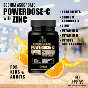 Powerdose- C Sodium Ascorbate Vitamins with Zinc | For Kids & Adult