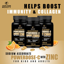 Load image into Gallery viewer, Powerdose- C Sodium Ascorbate Vitamins with Zinc | For Kids &amp; Adult