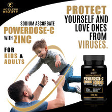 Load image into Gallery viewer, Powerdose- C Sodium Ascorbate Vitamins with Zinc | For Kids &amp; Adult