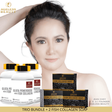 Load image into Gallery viewer, TRIO GLUTA + 3 FREE FISH COLLAGEN + FREE 2 VIRGIN AGAIN SOAP (PROMO UNTIL APRIL 30)