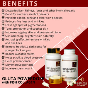 Gluta Powerdose with Fish Collagen + Sodium Ascorbate with Zinc