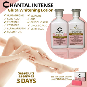 CHANTAL INTENSE Gluta Whitening Lotion Bundle + 1 CHANTAL SOAP